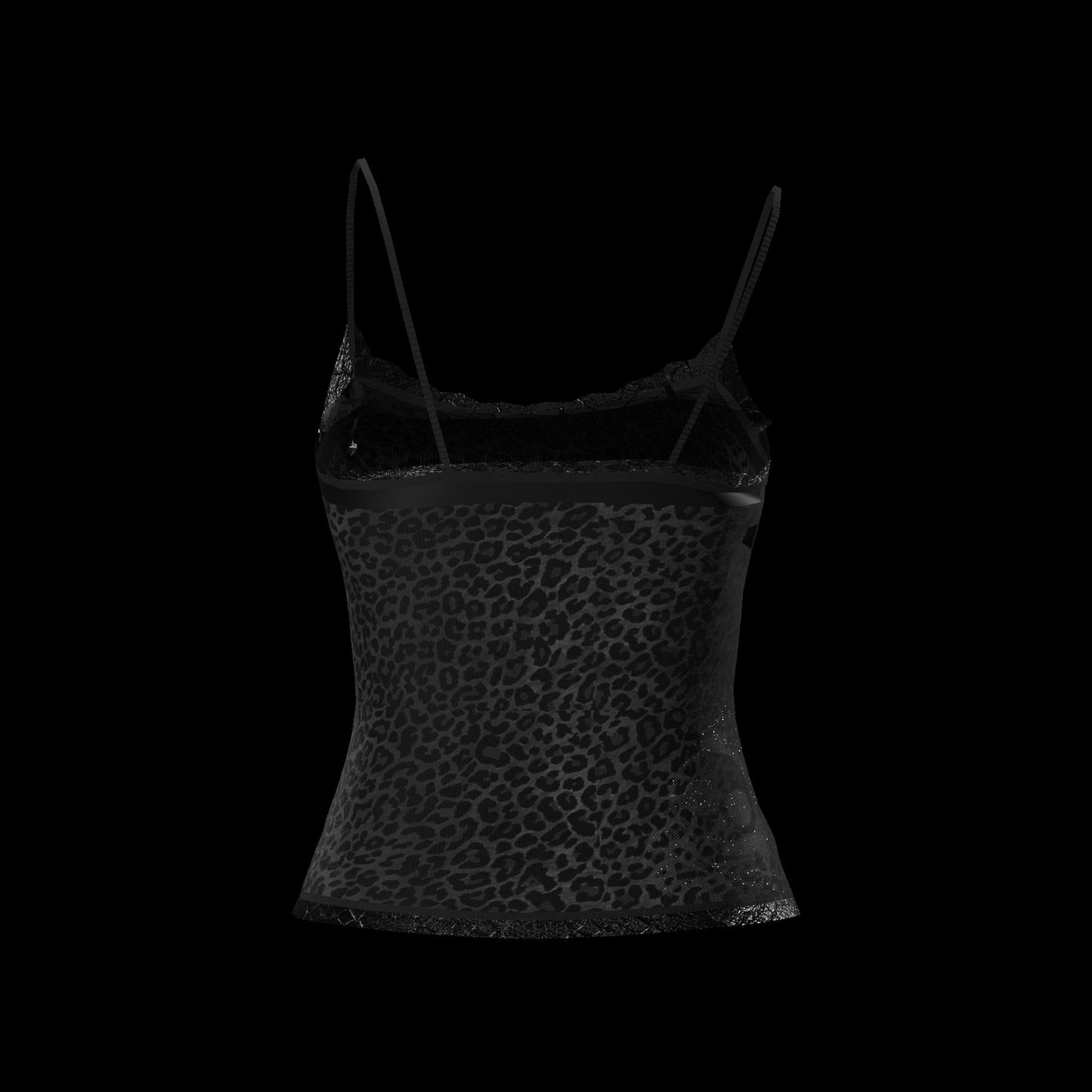 "METROPUNK" LEOPARD PRINT CAMI WITH LACE TRIM