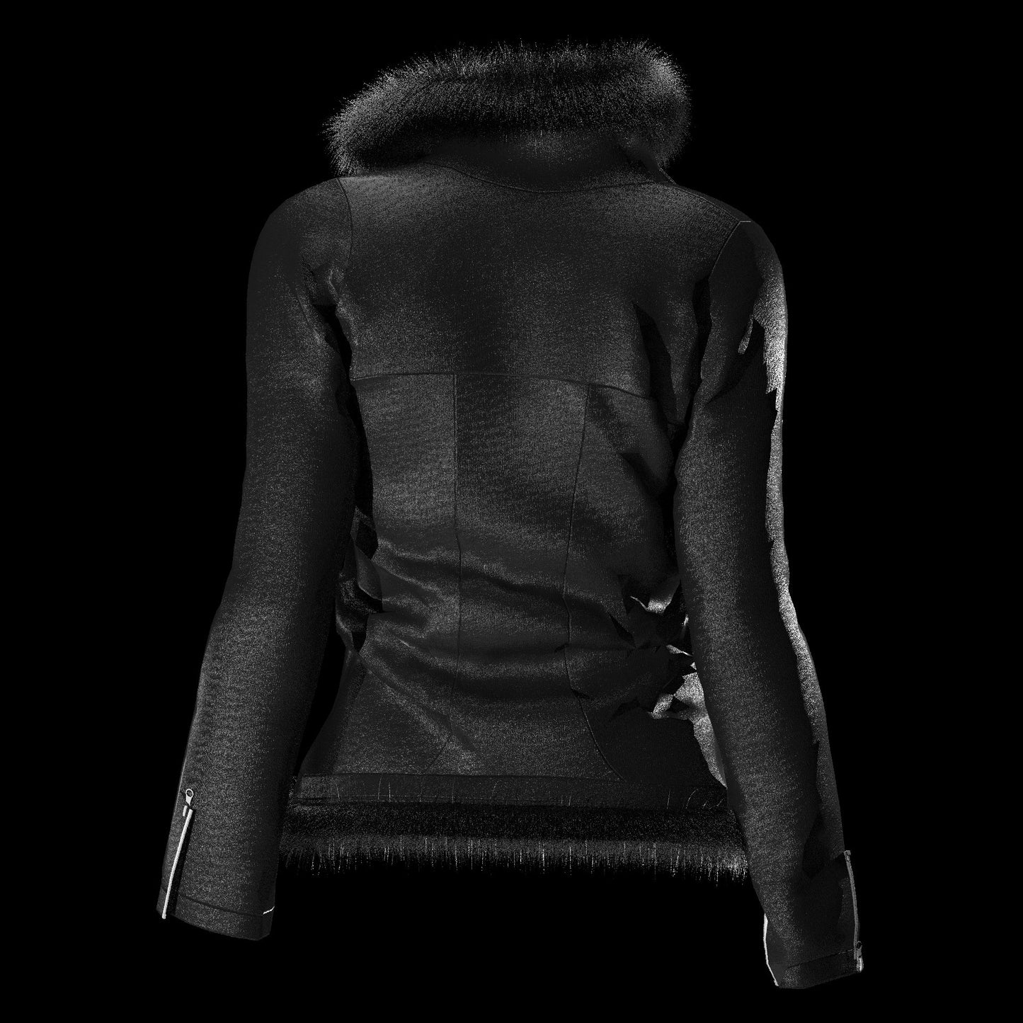 "METROPUNK" WAXED DUCK CANVAS FUR JACKET.